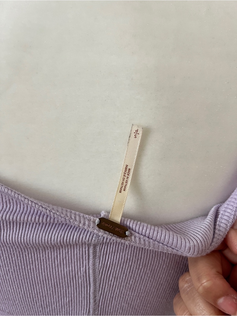 💜 Free People Lavender Ribbed Ruffle Top💜 - Picture 4 of 4
